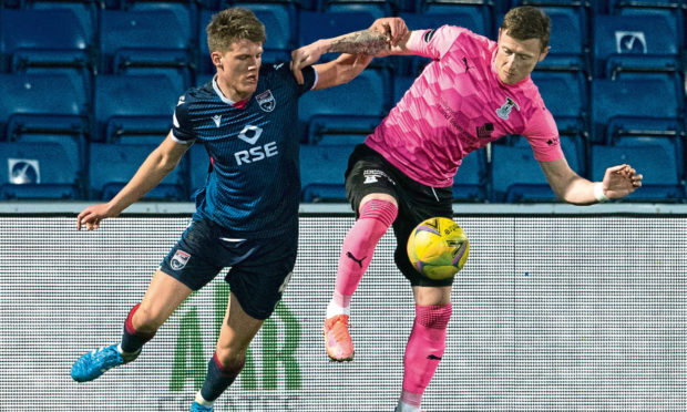 Inverness forward Shane Sutherland, right, in action during the cup win over Ross County.