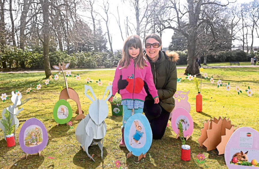 Pictured are from left, Orla, 4 and Carol MacLeod at Hazlehead Park, Aberdeen enjoying Easter weekend.