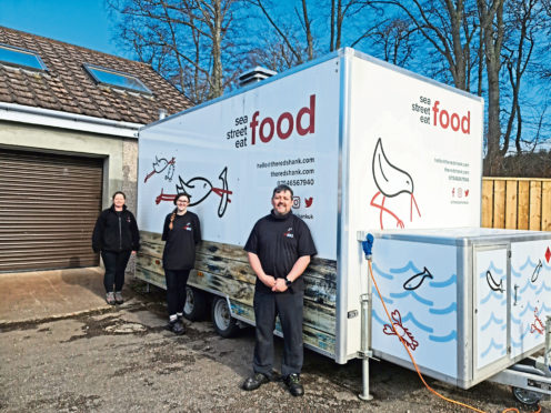 L-R: Ann Marie Ross, Aileen Mackintosh and Jamie Ross, of the Redshank Catering Company.