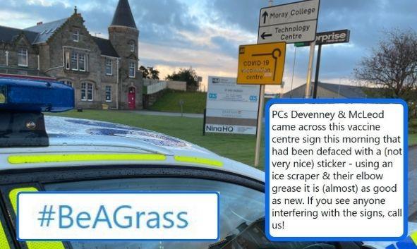 Moray Police have encouraged folk to #BeAGrass