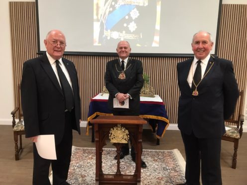 Deacon Convenor of Seven Incorporated Trades Mervyn Donald, Lord-Lieutenant Barney Crockett and Lord Dean Burgesses of Guild Colin Taylor at the service.