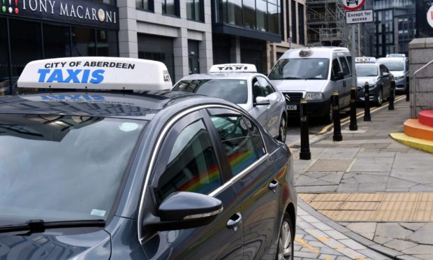 The Flourmill Lane taxi rank in Aberdeen