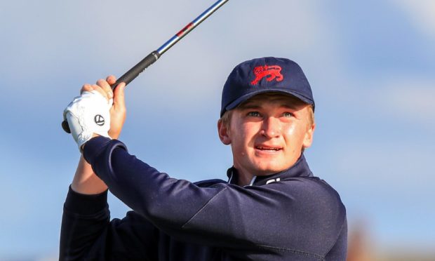 Sandy Scott tees off from the 7th during day two of the 2019 Walker Cup at Royal Liverpool Golf Club, Hoylake.