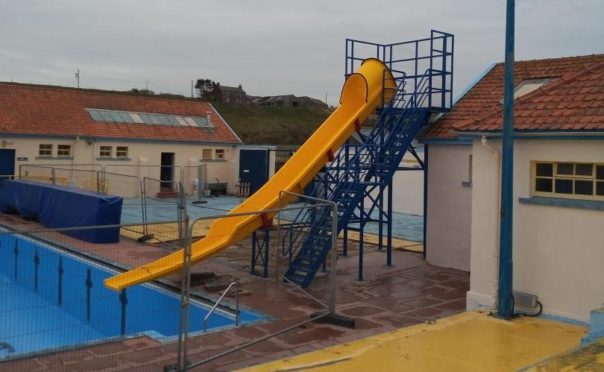 The new slide at Stonehaven Open Air Pool has been installed.