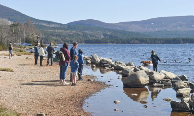Loch Morlich starts to look more busy as rules are relaxed around travelling in Scotland.