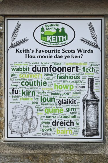 Keith's love of Doric as Scotland's only Scots toun has been celebrated with the town centre display.