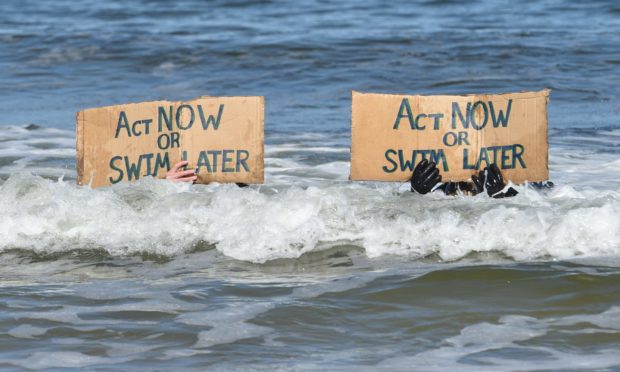 The protest has warned of increasing water levels.