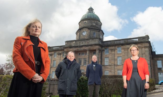 Grampian's Director of Public Health Susan Webb,  Moray Council Chief Executive Roddy Burns, Visit Moray Speyside CEO Laurie Piper and Chief Nurse for Moray Sam Thomas issue a warning to residents in Moray not to let the region get left behind as the country unlocks, amid surging Covid-19 cases in the region.