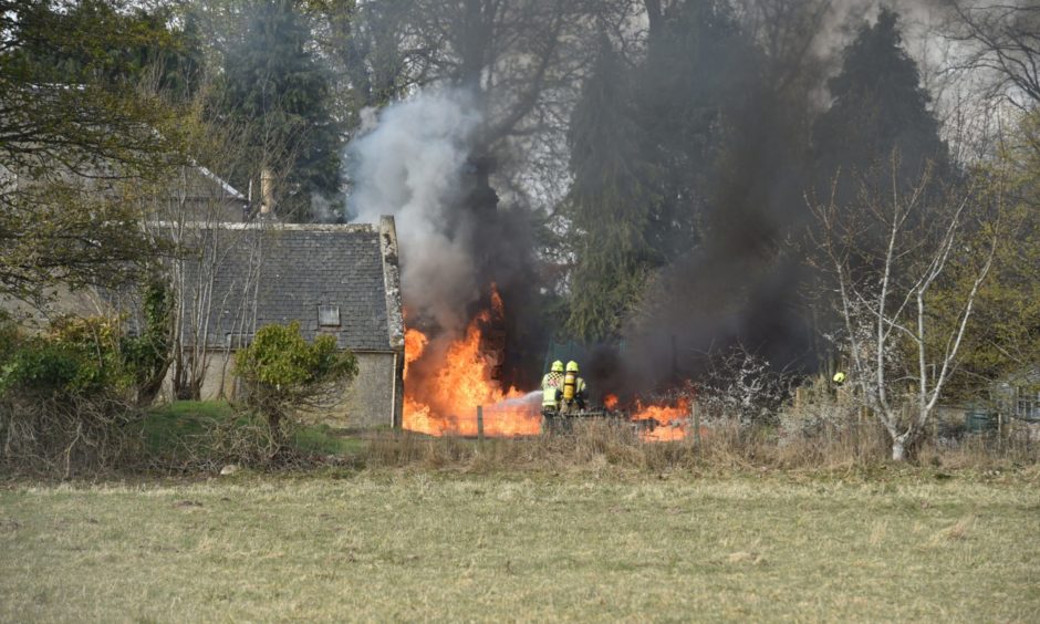 Fire at Forres, near industrial estate.
Jason Hedges.
19/04/21.