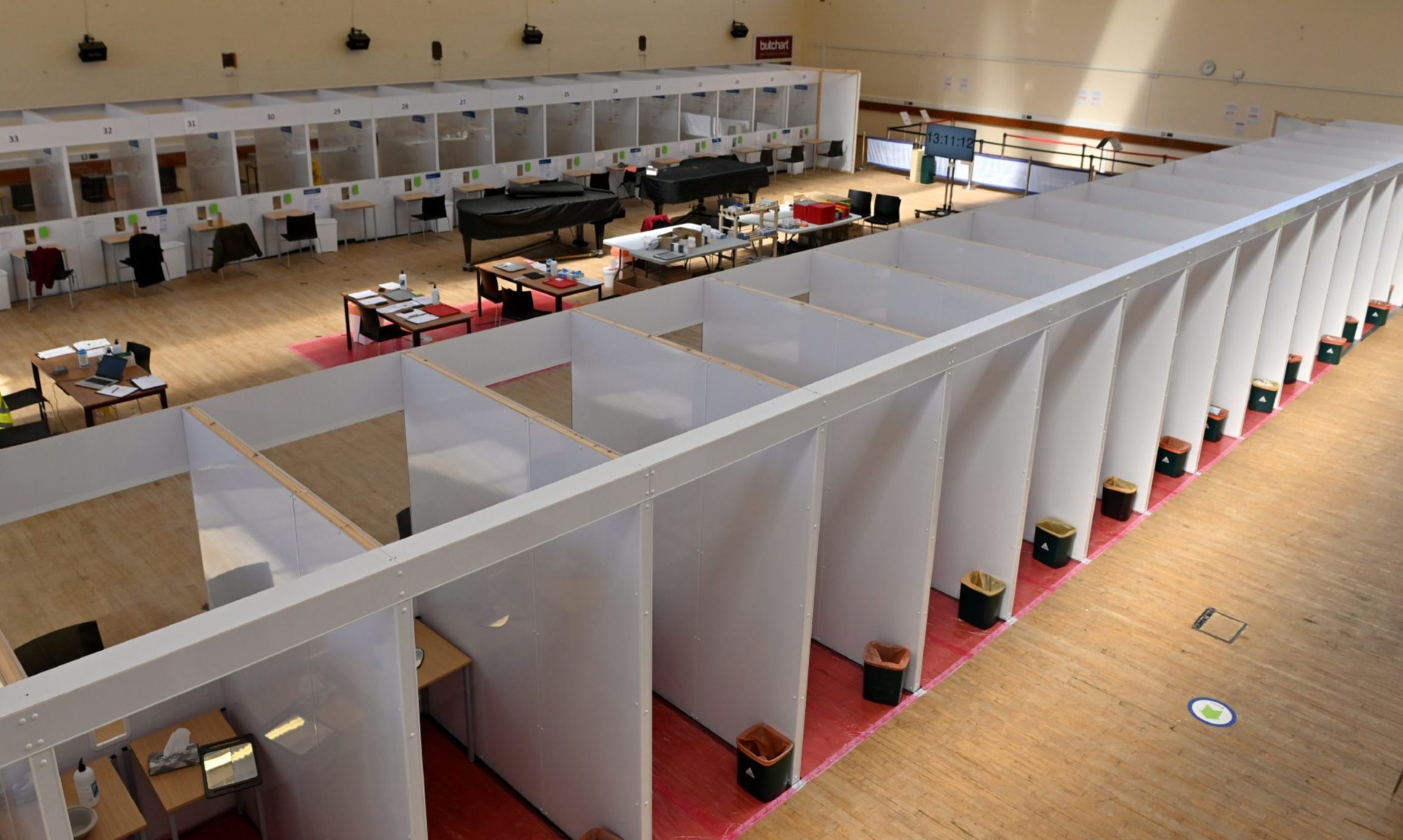 The Butchart Centre facility has 36 booths for Covid testing.