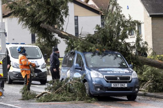 The incident on Westburn Road. Picture by Derek Ironside/Newsline Media