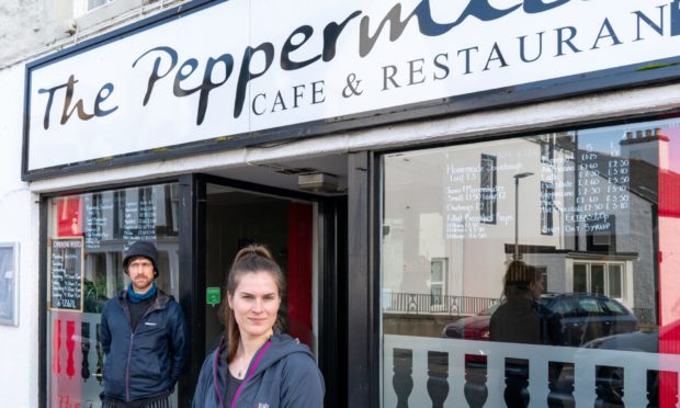 Sophie Rooke and Peter Stahly outside their premises.