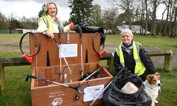 Linda MacPhee and Claire Macdonald with the first Community CleanUP box.