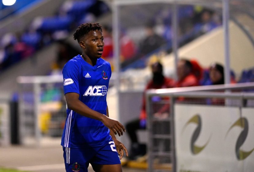 Kieran Ngwenya during a game between Cove and Airdrieonians.