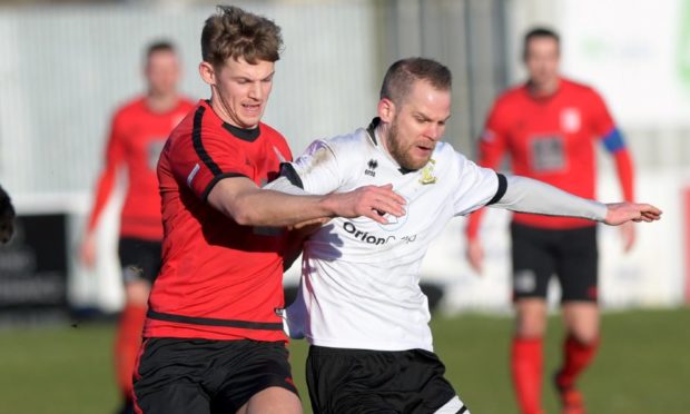 Clach midfielder Martin Callum, right.