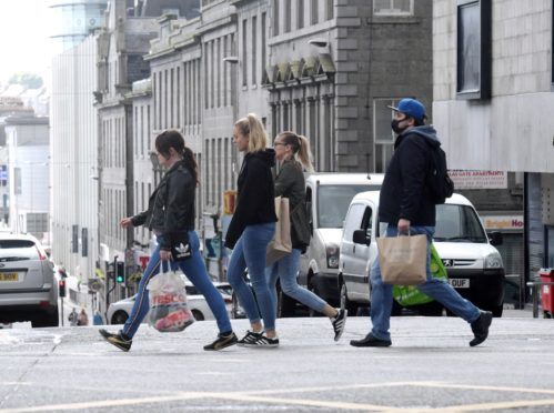 Shoppers on Union Street when restrictions last eased in June 2020. Picture by Kath Flannery