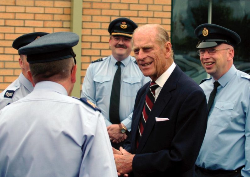 Prince Philip visits the RAF Kinloss mountain rescue team in 2006.