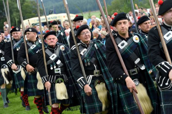 Picture of the March of the Lonach Highlanders and Massed Pipe Bands.

Picture by KENNY ELRICK     24/08/2019