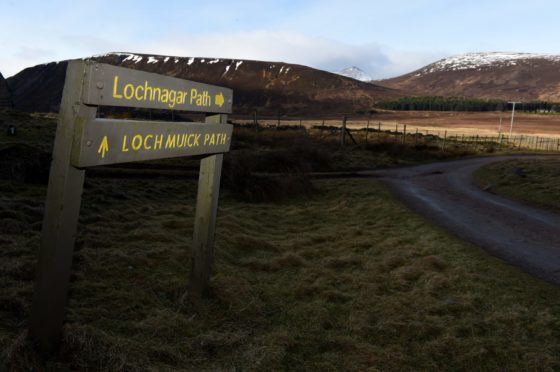 Lochnagar, where the injured skier was found this afternoon. Picture by Kenny Elrick