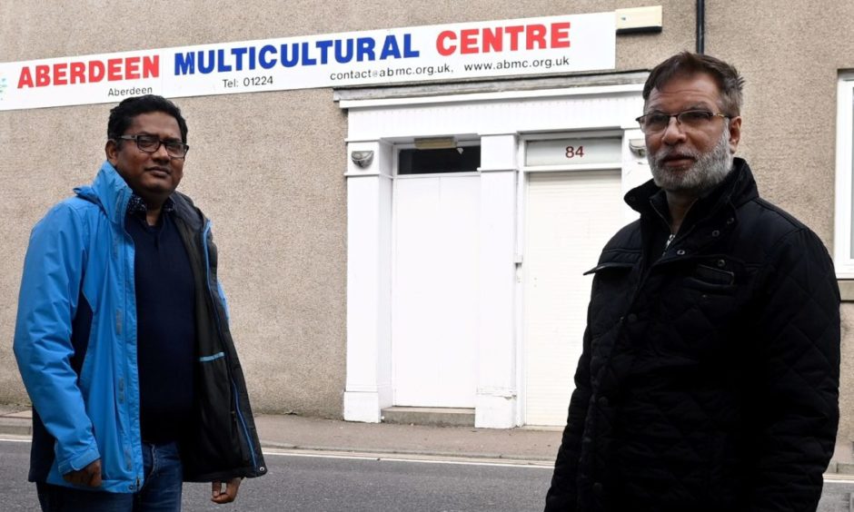 Aberdeen Multicultural Centre manager Ahashan Habib and trustee Mohamed Nazmul Hoque Chowdhury outside the Spring Garden facility.