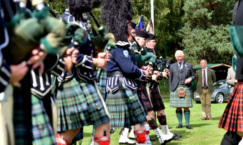 The Duke of Rothesay attending the Ballater Highland Games in 2019.