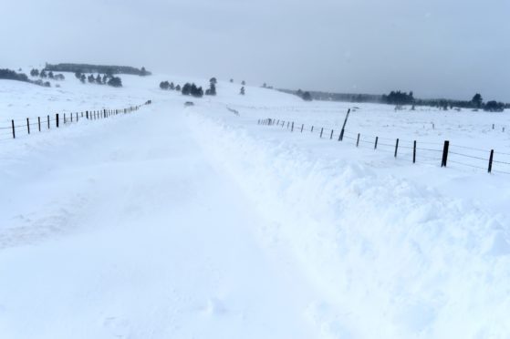 A snowy Highland road