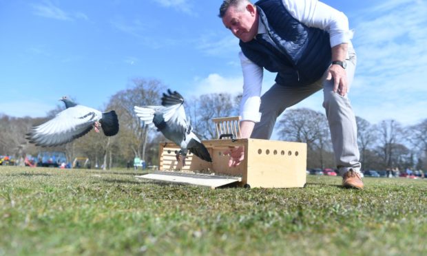 Aberdeen's pigeon racing club liberated 10 pigeons in commemoration of Prince Philip