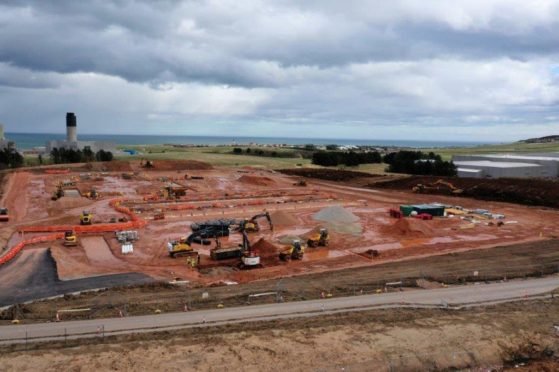 Construction work is well underway at Peterhead power station.