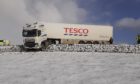A Tesco lorry left the A9 near Latheron this morning