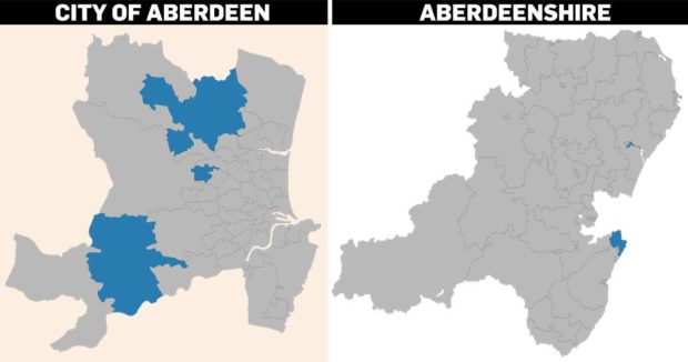 Latest Covid cases per neighbourhood in Aberdeen City/Shire