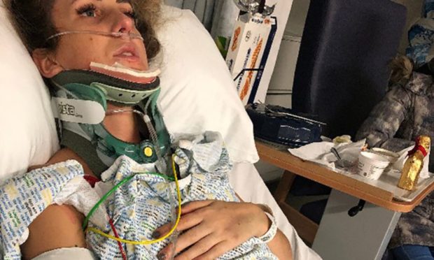 Edita Butkeviciute in hospital after the incident in December 2019.