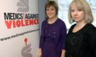 Medics Against Violence director Christine Goodall with Nicola Sturgeon at a past event in Kilmarnock. www.universalnewsandsport.com.