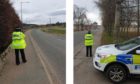 Officer undertaking an operation targeting speeding in Huntly and Rhynie.