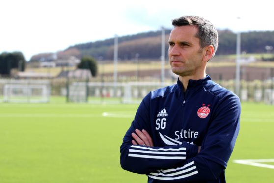 New manager Stephen Glass on his first day at Aberdeen.