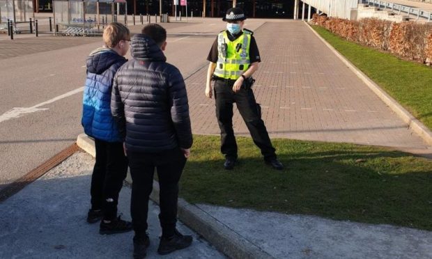 Officers engaging with the youth