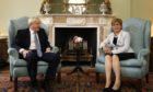 Boris Johnson and Nicola Sturgeon at Bute House in Edinburgh