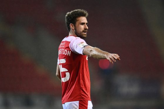 Clark Robertson in action for Rotherham at the New York Stadium.