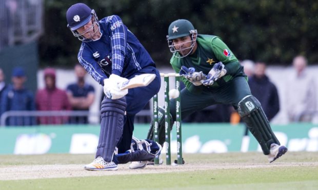 Michael Leask batting for Scotland.