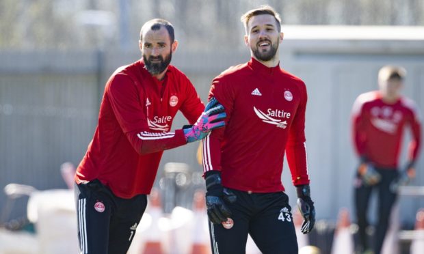 Aberdeen goalkeepers Joe Lewis and Gary Woods.