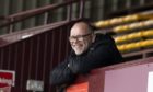 Ross County manager John Hughes in the stand at Fir Park