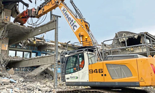 Demolition work at Amec Foster Wheeler's old City Gate offices in Altens, Aberdeen.