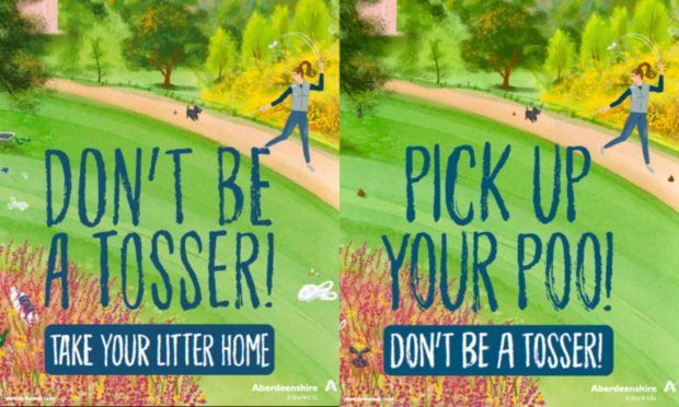 Aberdeenshire Council 's'don't be a tosser' campaign posters