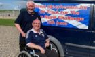 Picture shows; (left) David MacPherson senior and his son David MacPherson junior who is on a mission to conquer Ben Nevis in a special wheelchair.