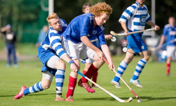 Newtonmore's Paul Macartur, left, hit a hat-trick during Saturday's friendly against Glen Urquhart.