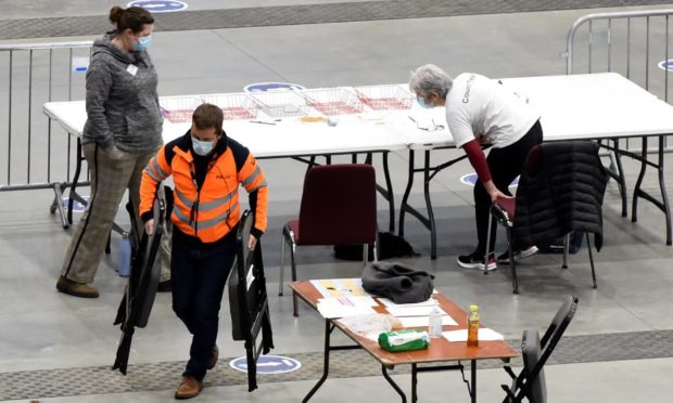 Chairs being replaced at P&J Live after a woman injured her hand early in the count