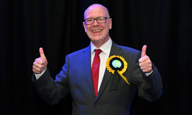 Kevin Stewart was all smiles after his re-election in Aberdeen Central this evening.