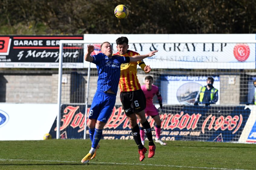 Jordon Brown in action against Partick Thistle last season