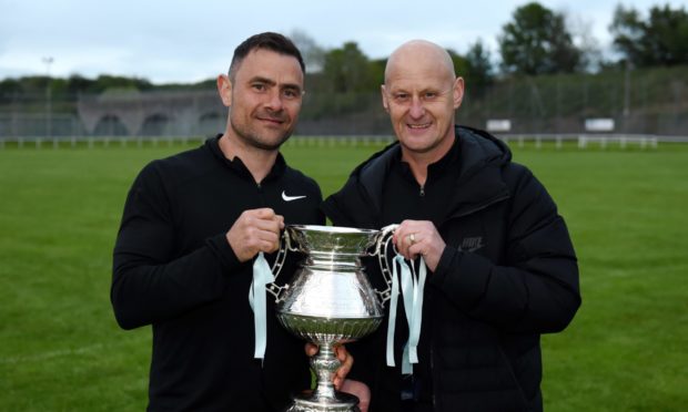 Tommy Forbes, right, with Jamie Watt and the McLeman Cup