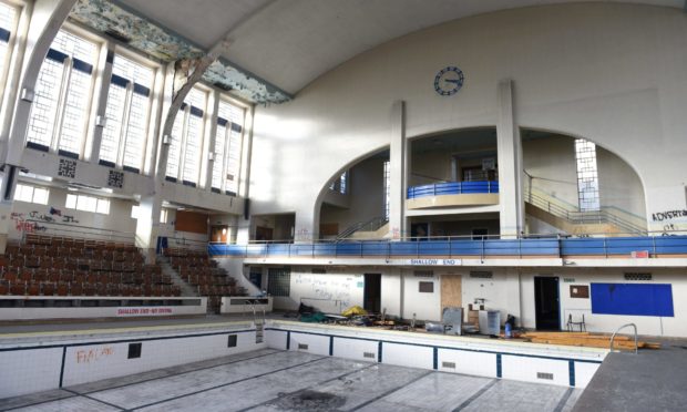 The interior of Bon Accord Baths, which was closed in 2008. Picture by Paul Glendell