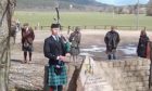 Pipe Major James Cooper from Ballater and District Pipe Band playd Invercauld House, the tune traditionally played for the chieftain's arrival onto the field on games day,
Supplied by Scott Fraser Date; 01/05/2021